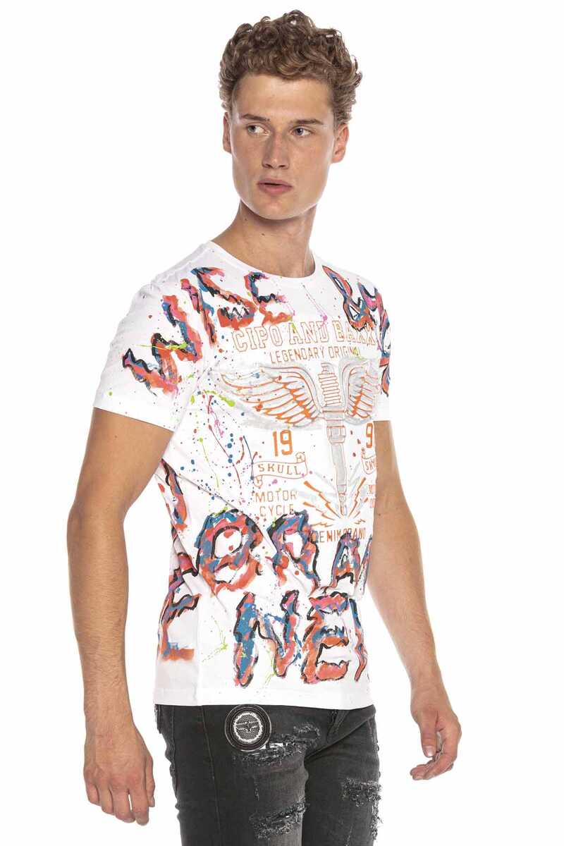 CT595 t-shirt męski ręcznie malowany