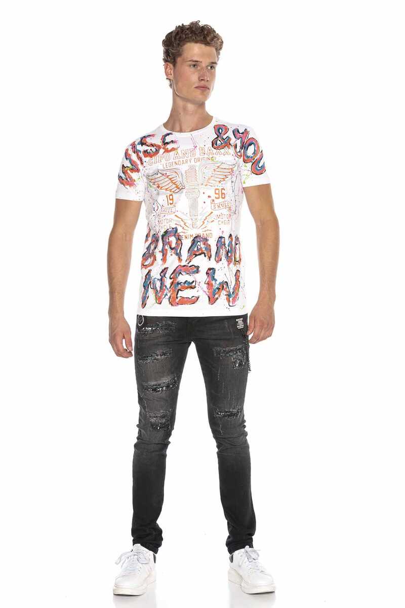 CT595 t-shirt męski ręcznie malowany