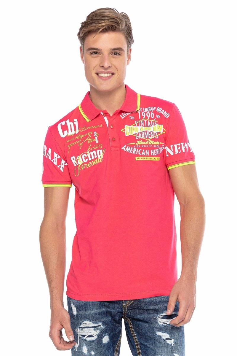 CT603 t-shirt męski polo z nadrukiem