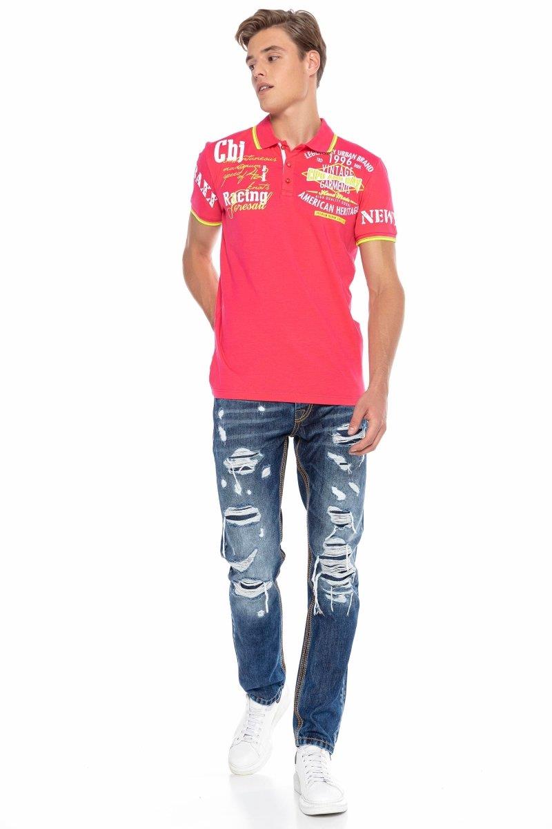 CT603 t-shirt męski polo z nadrukiem