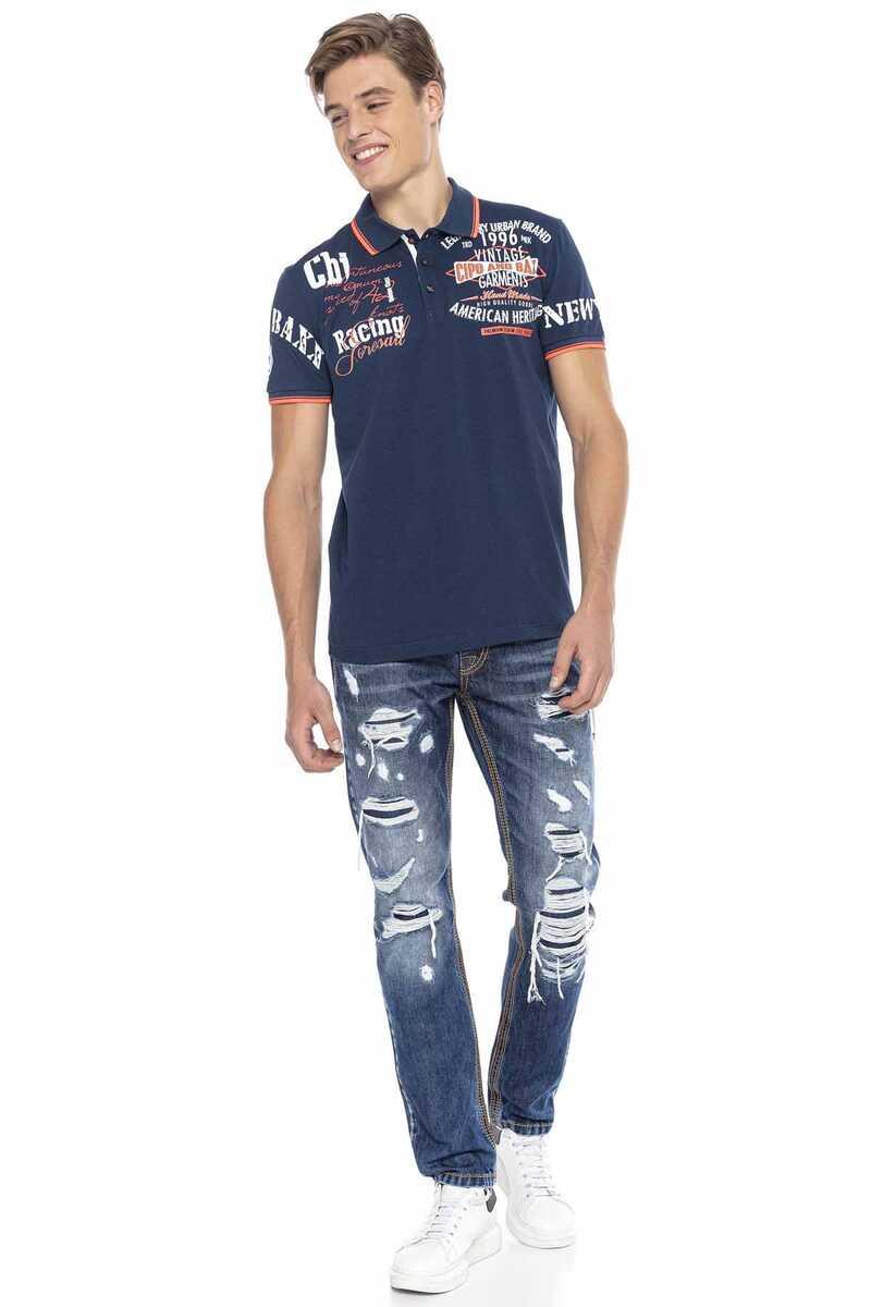 CT603 t-shirt męski polo z nadrukiem