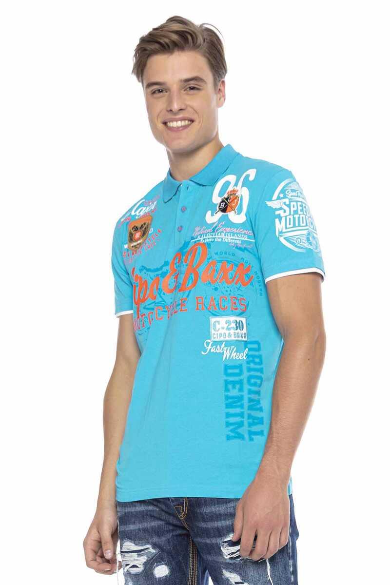 CT604 t-shirt męski polo z nadrukami