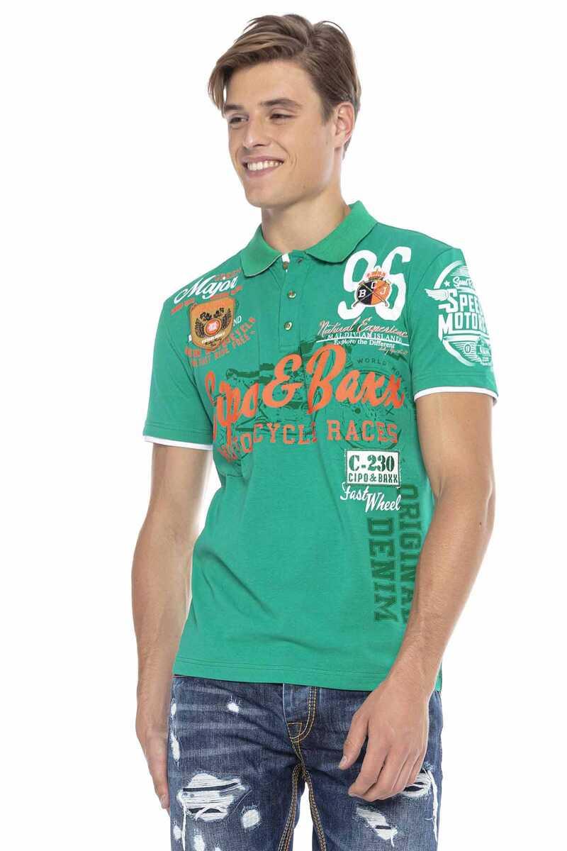 CT604 t-shirt męski polo z nadrukami