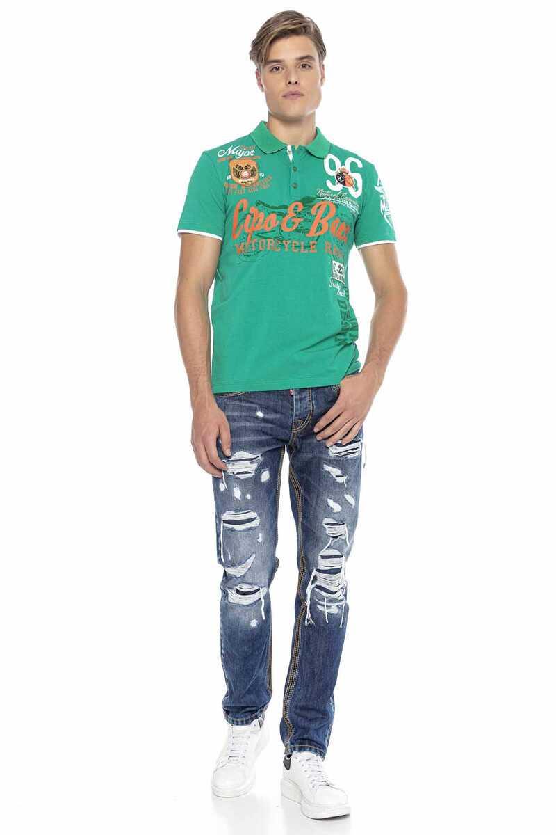 CT604 t-shirt męski polo z nadrukami