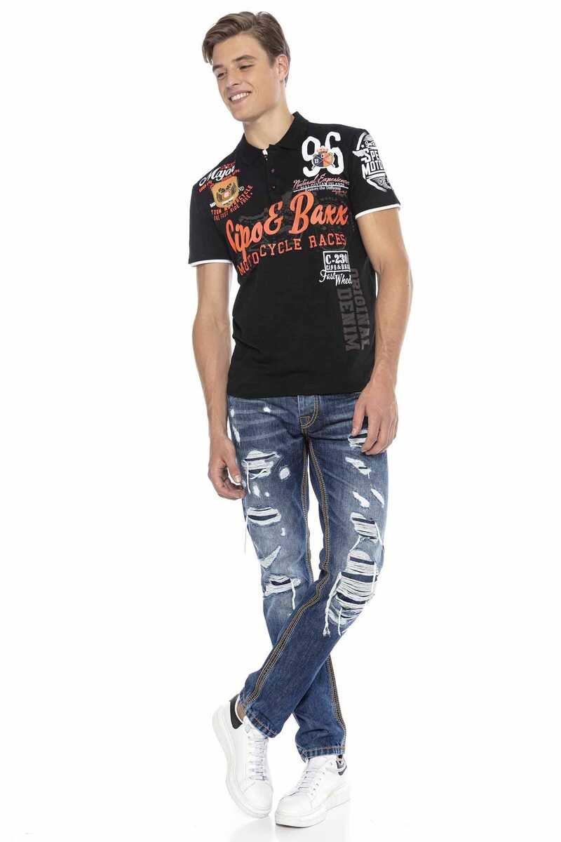 CT604 t-shirt męski polo z nadrukami