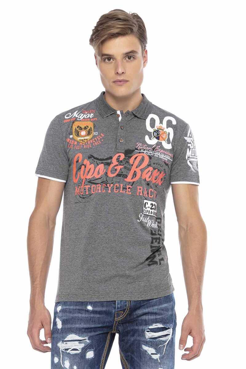 CT604 t-shirt męski polo z nadrukami