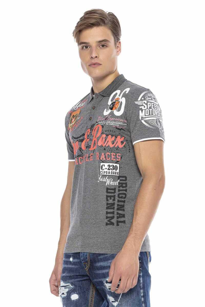 CT604 t-shirt męski polo z nadrukami