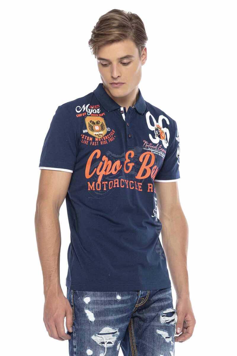 CT604 t-shirt męski polo z nadrukami