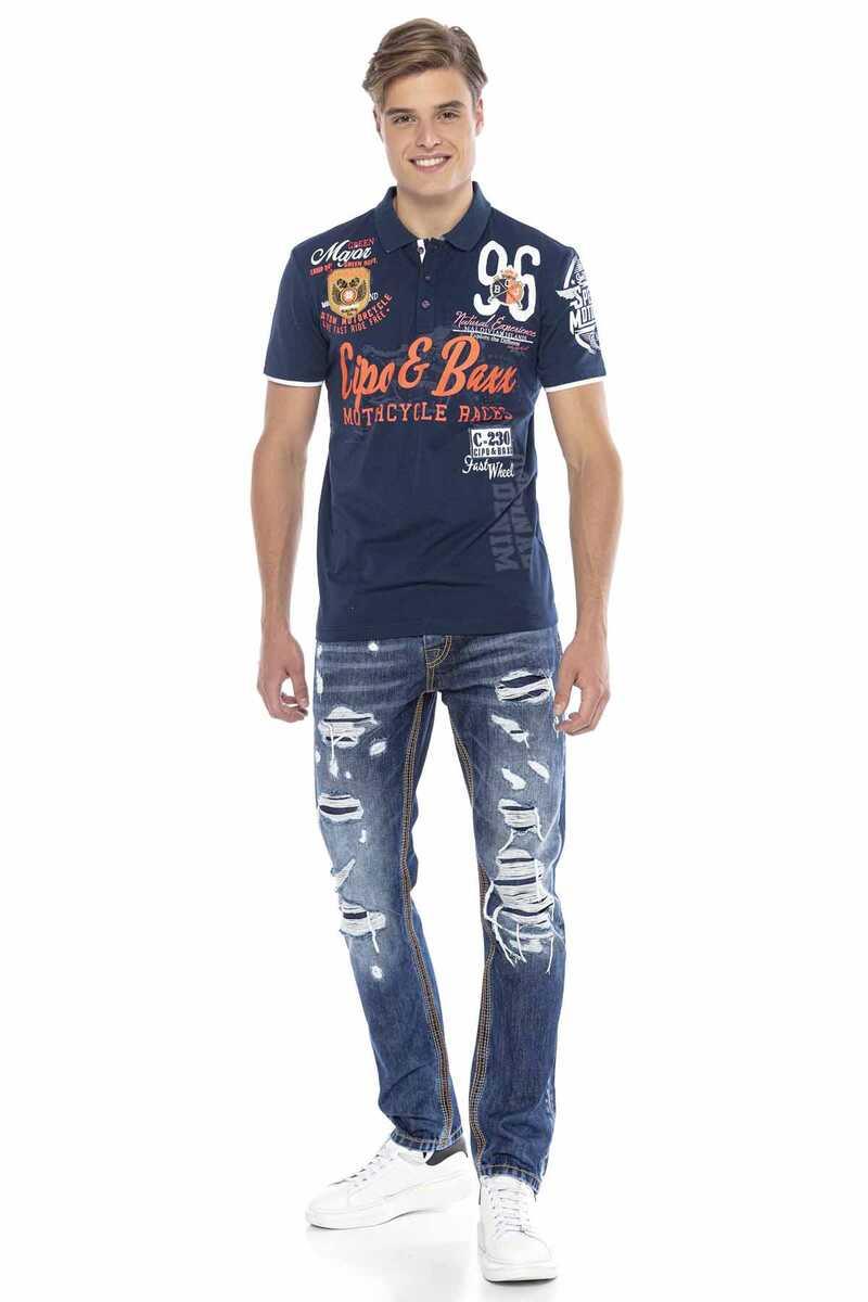 CT604 t-shirt męski polo z nadrukami