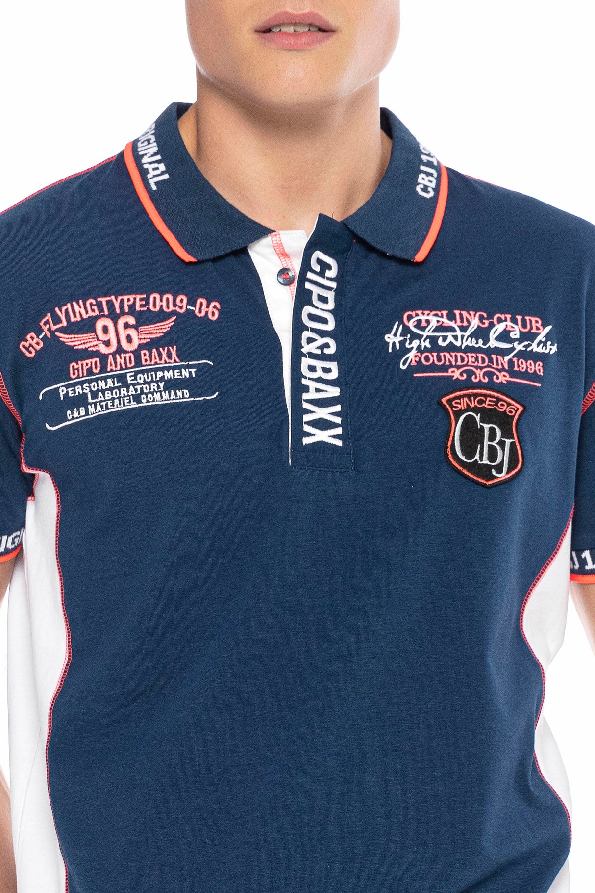 CT605 Uomo Poloshirt con cuciture a contrasto alla moda