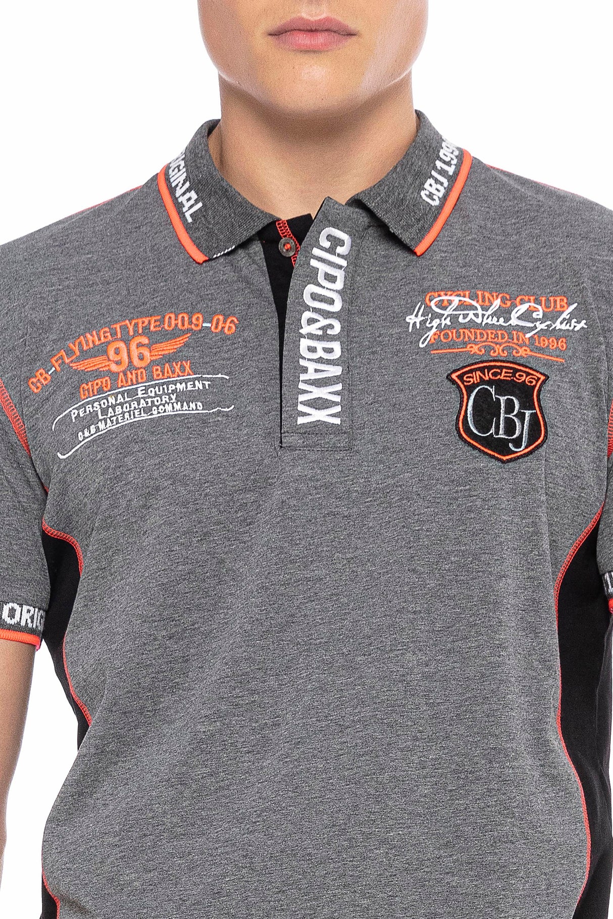 CT605 Uomo Poloshirt con cuciture a contrasto alla moda