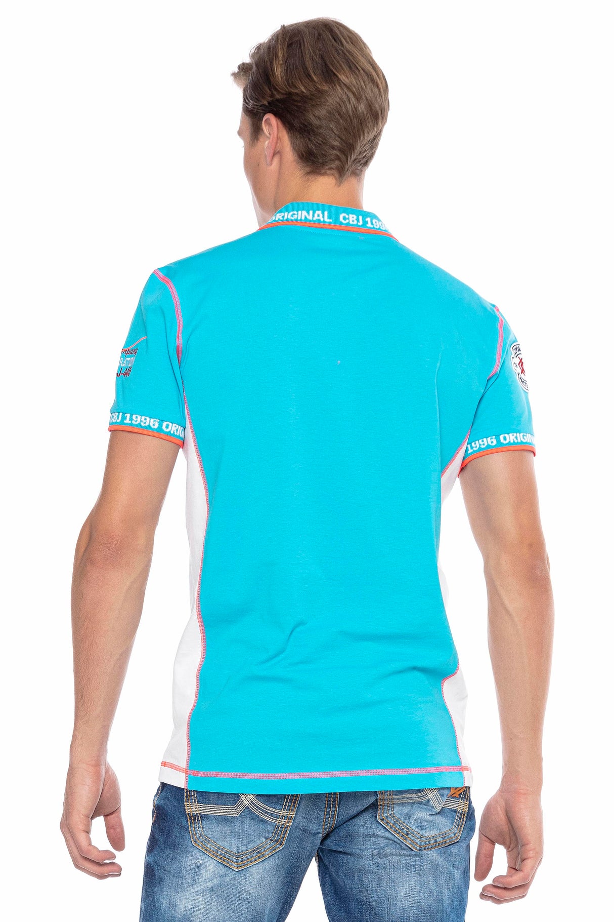 CT605 Uomo Poloshirt con cuciture a contrasto alla moda