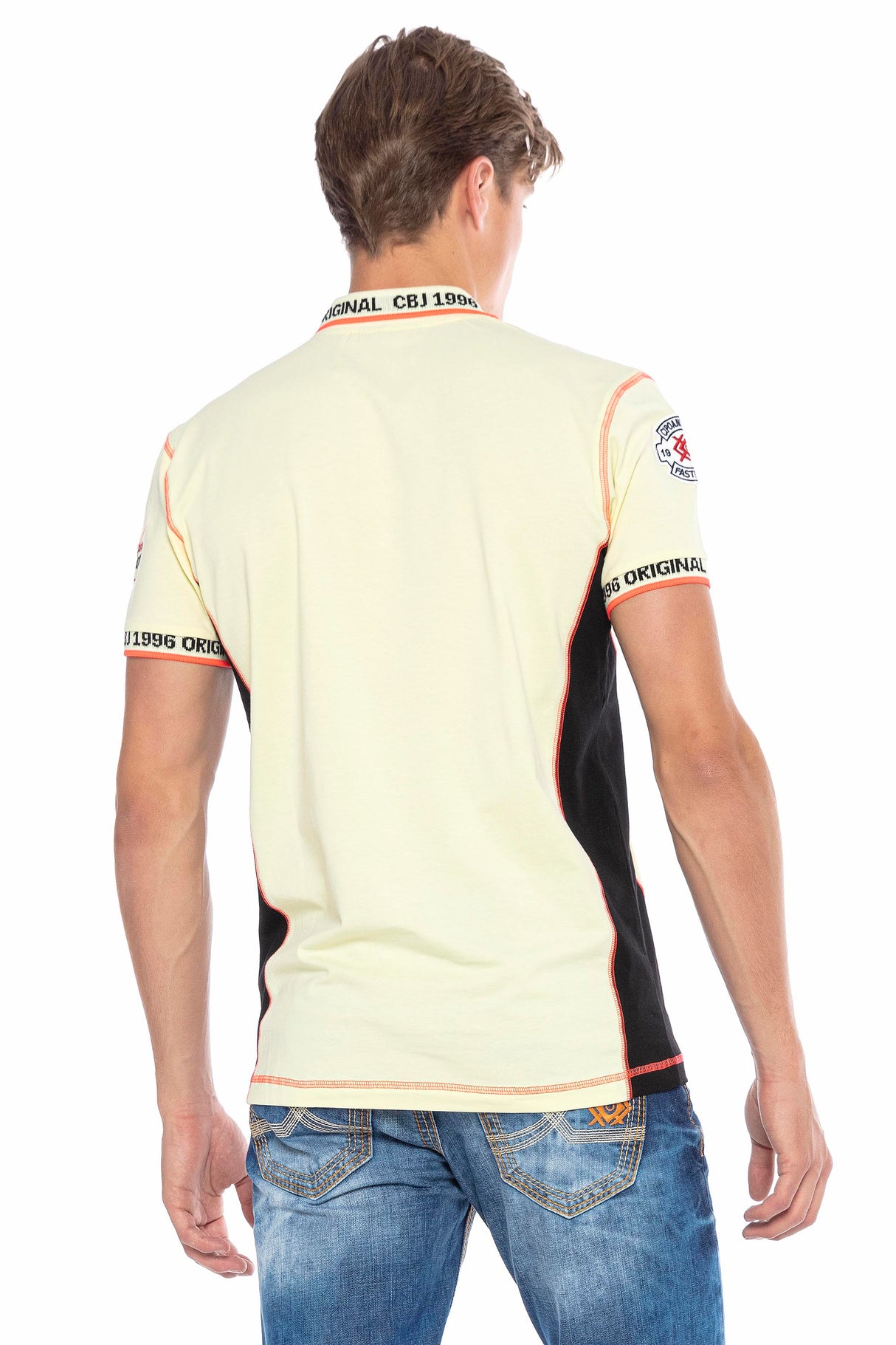 CT605 Uomo Poloshirt con cuciture a contrasto alla moda