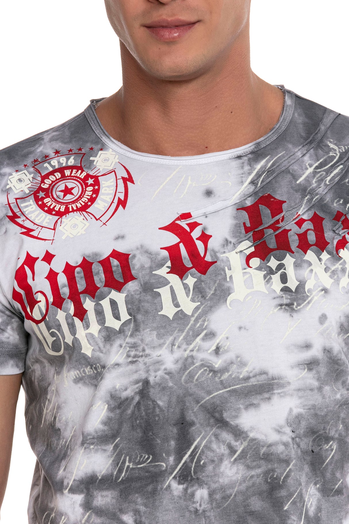 CT613 t-shirt męski w batikowym stylu