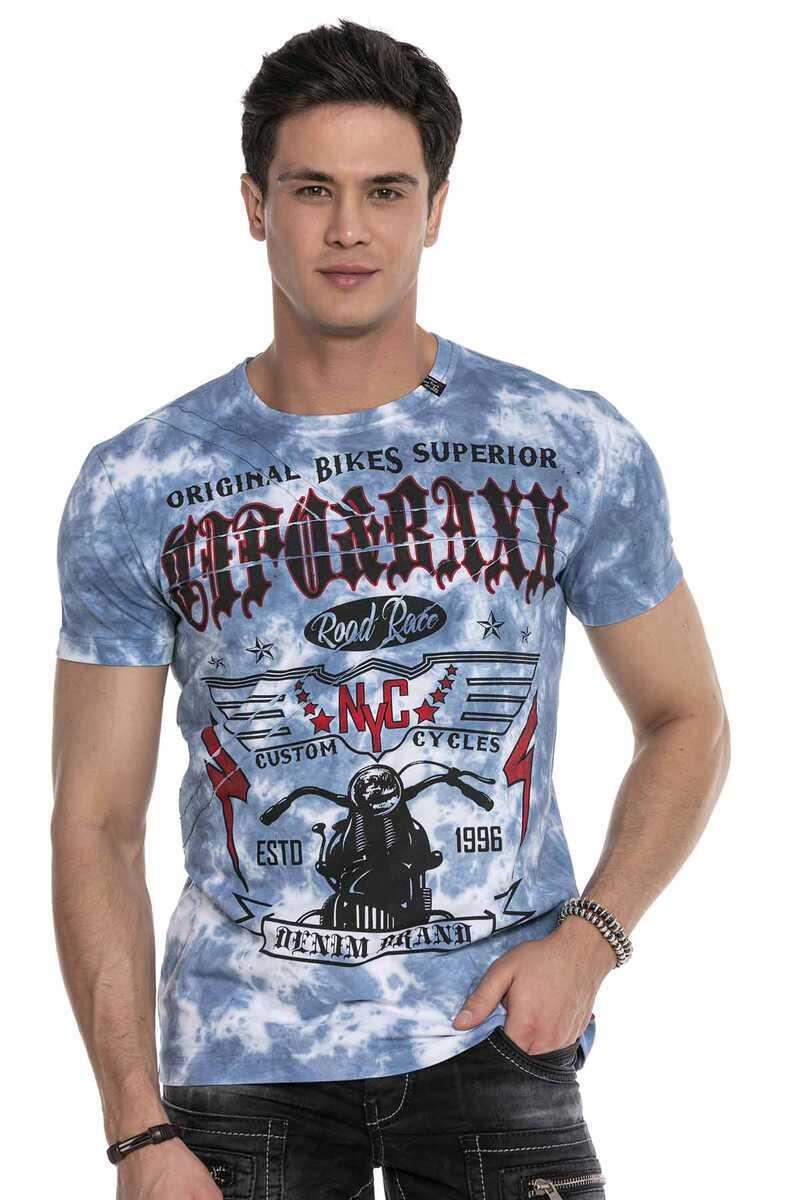 CT629 t-shirt męski cieniowany z nadrukiem