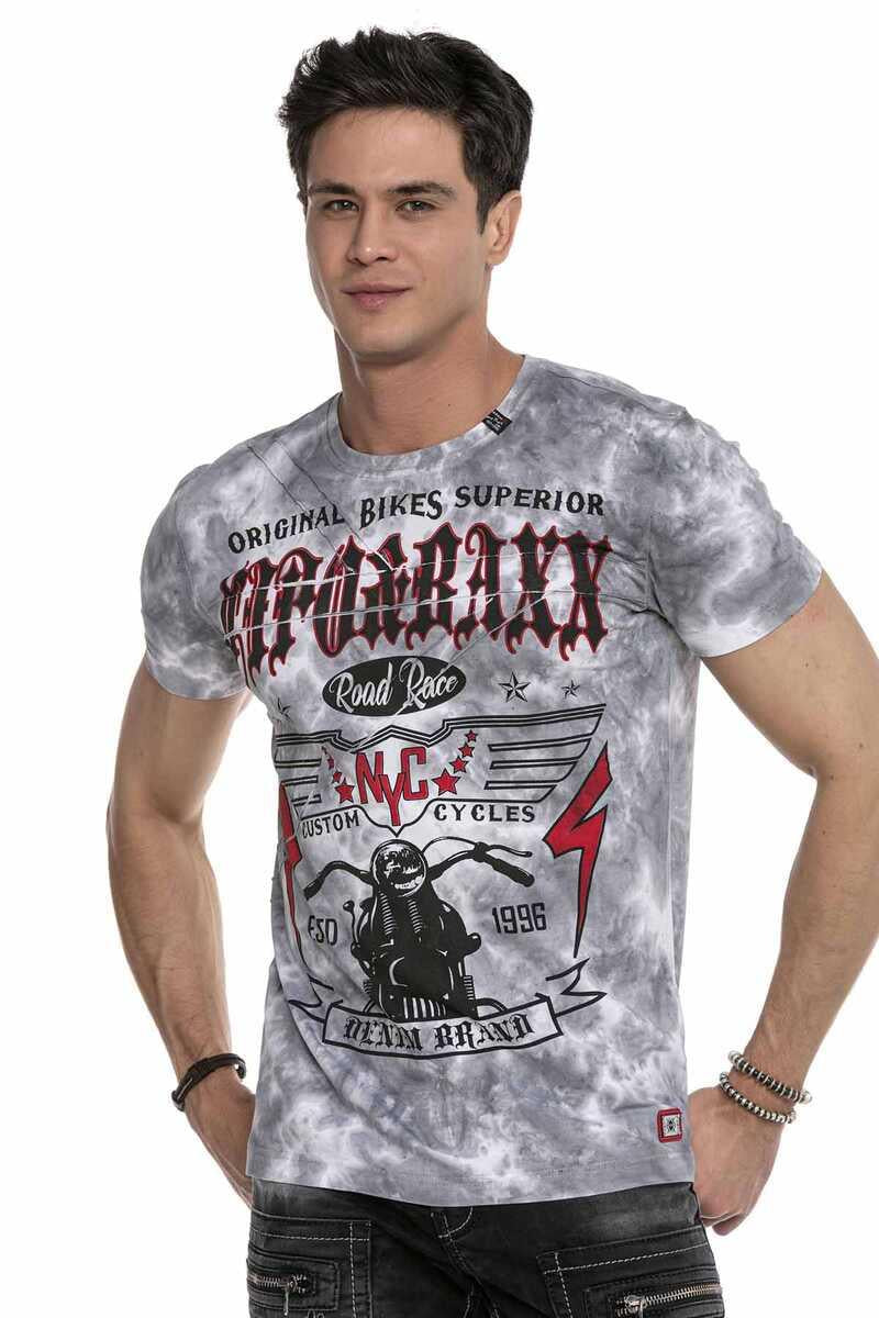 CT629 t-shirt męski cieniowany z nadrukiem