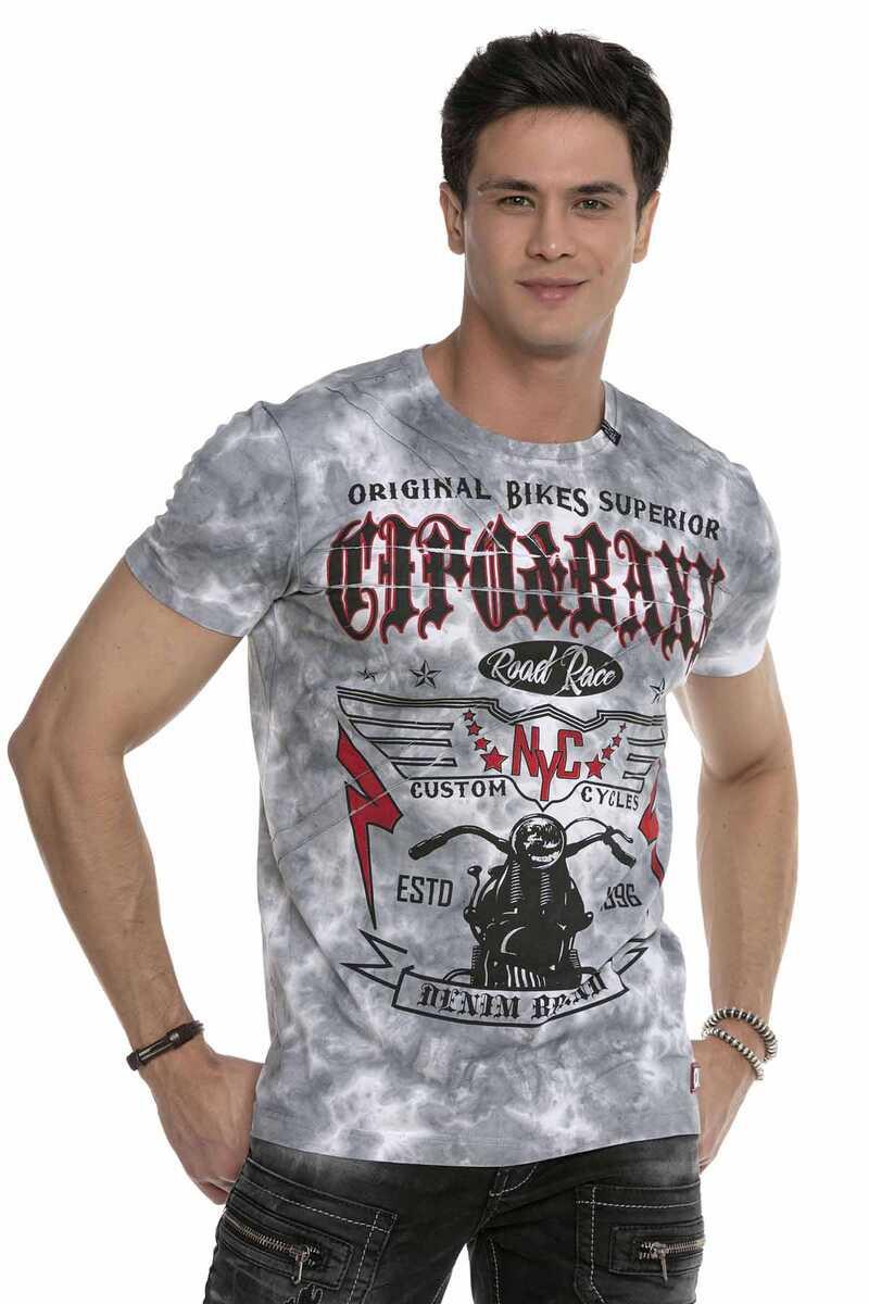 CT629 t-shirt męski cieniowany z nadrukiem