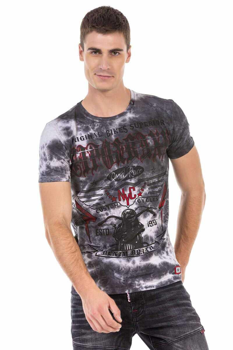 CT629 t-shirt męski cieniowany z nadrukiem