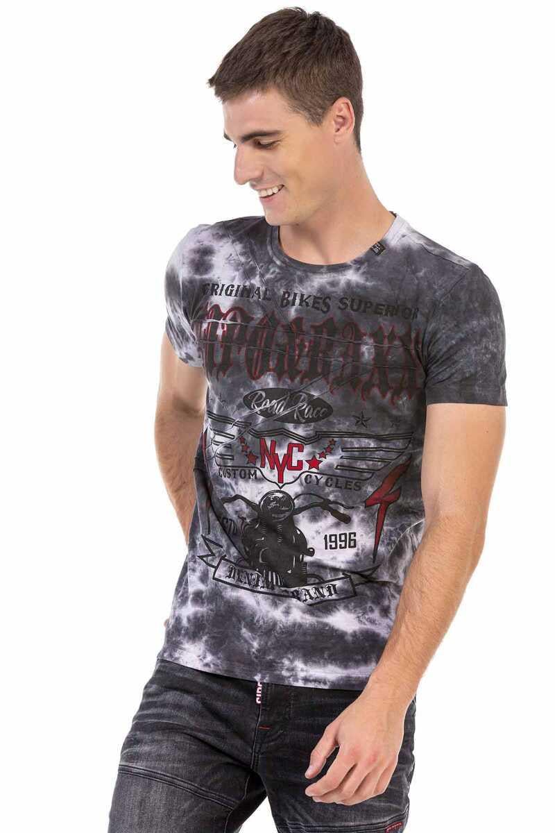 CT629 t-shirt męski cieniowany z nadrukiem