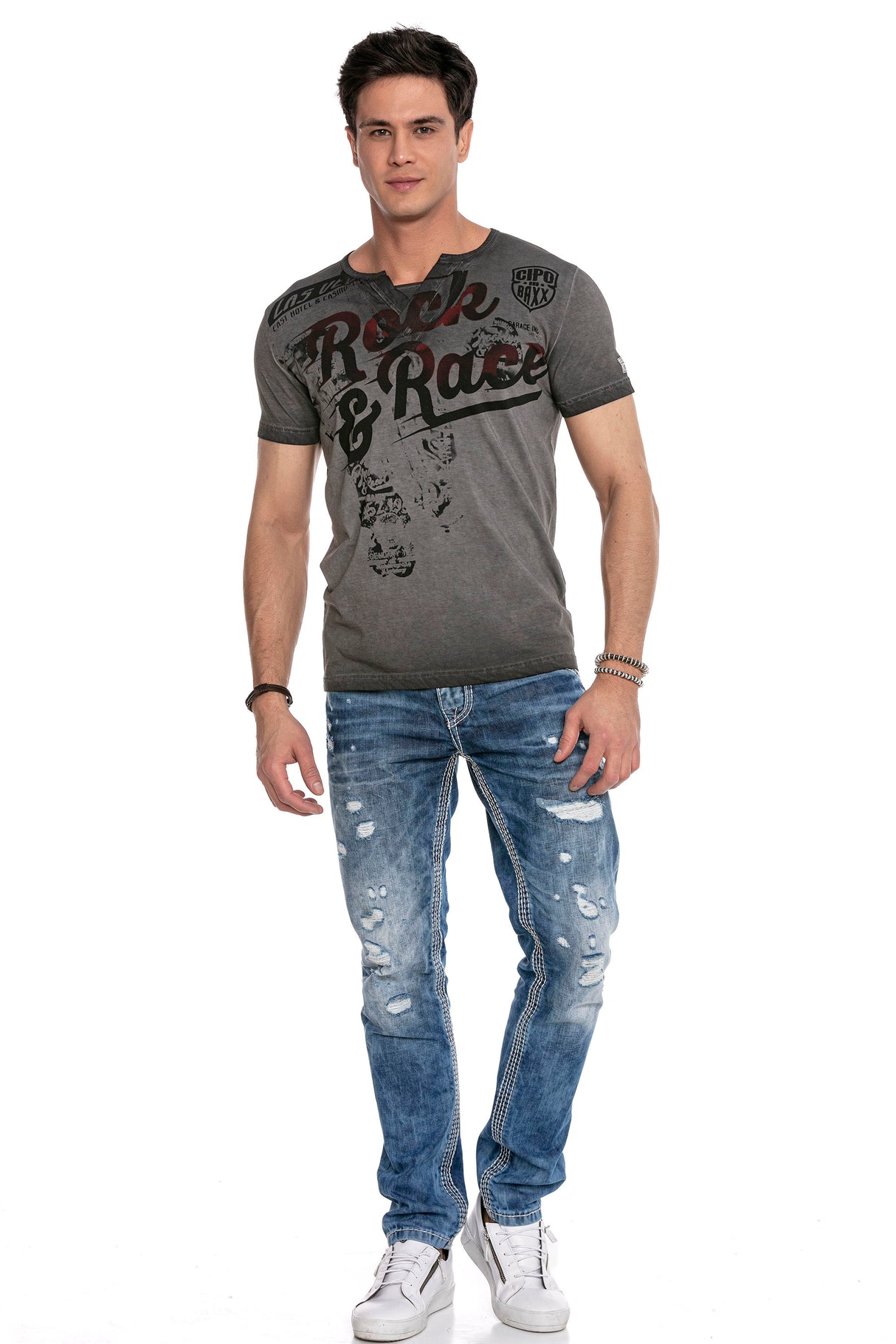 CT646 T-shirt męski z nadrukiem