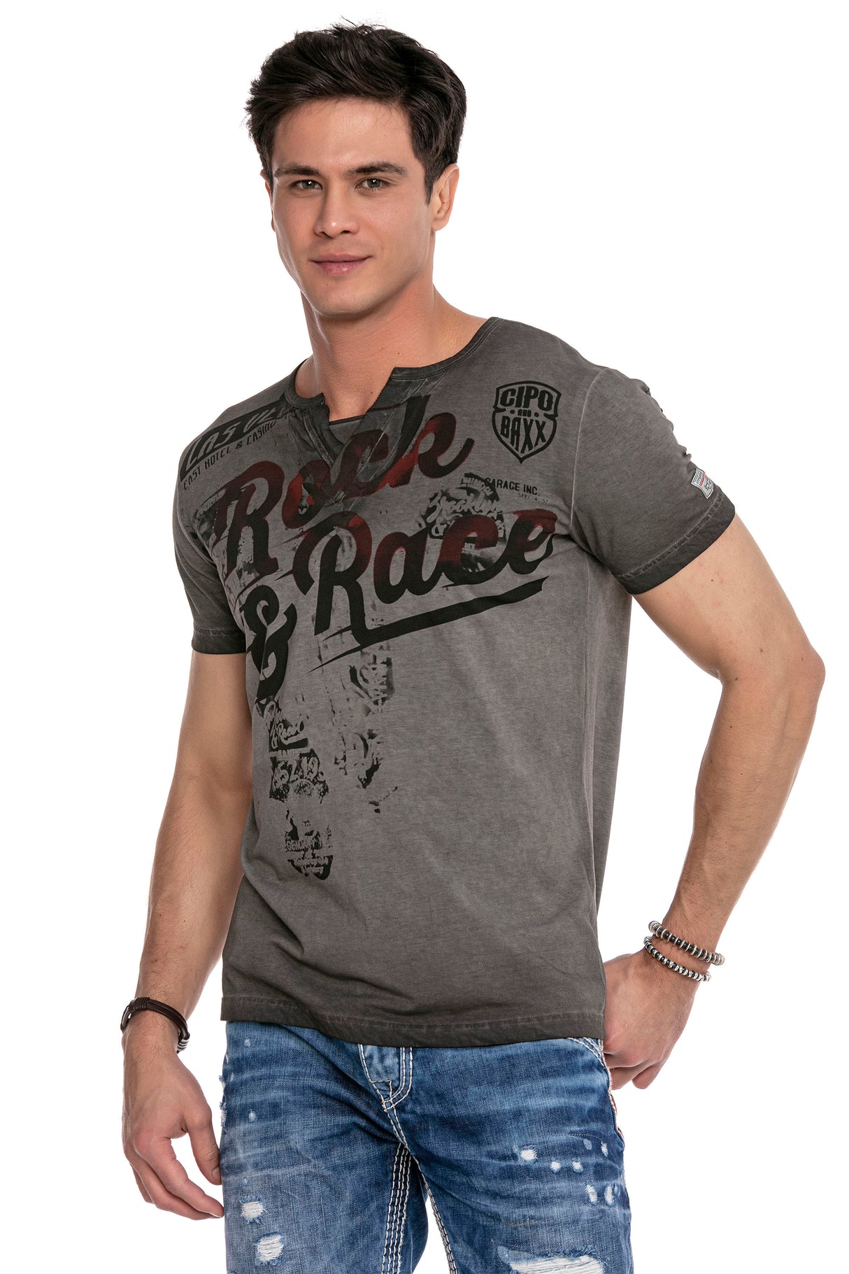 CT646 T-shirt męski z nadrukiem