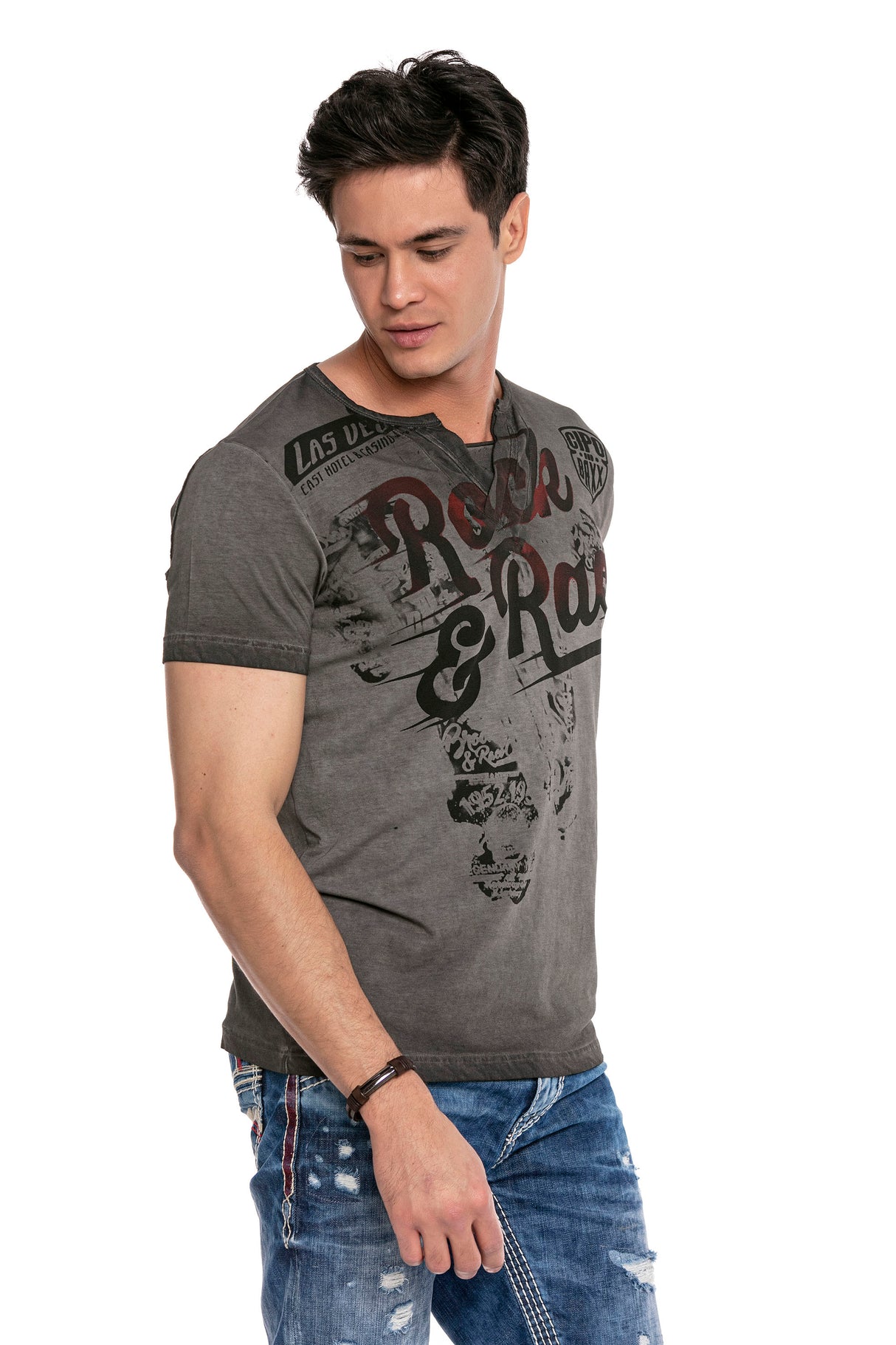 CT646 T-shirt męski z nadrukiem