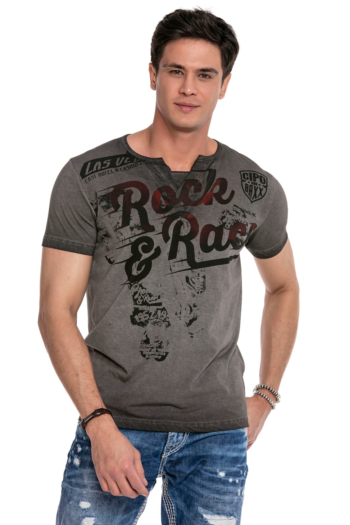 CT646 T-shirt męski z nadrukiem