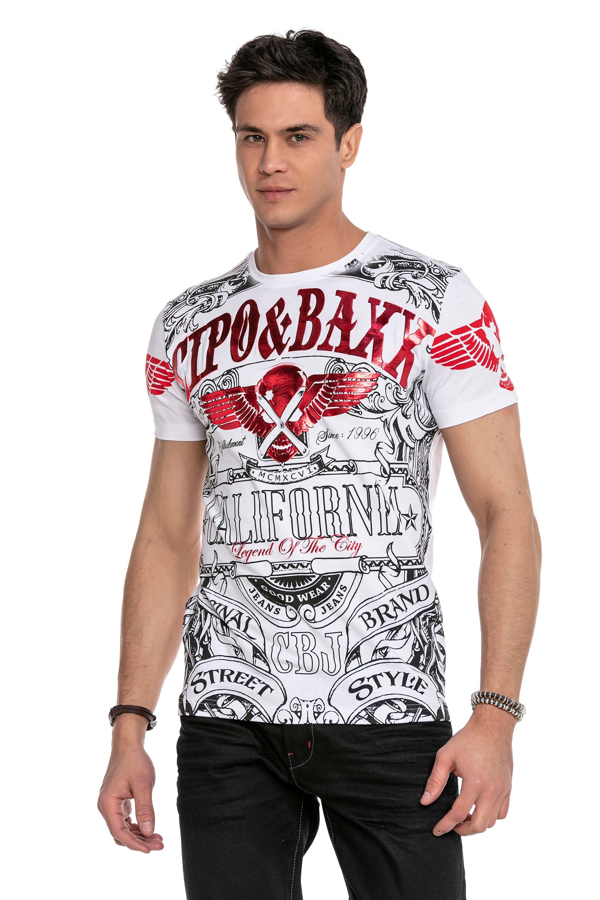 CT656 t-shirt męski z nadrukiem