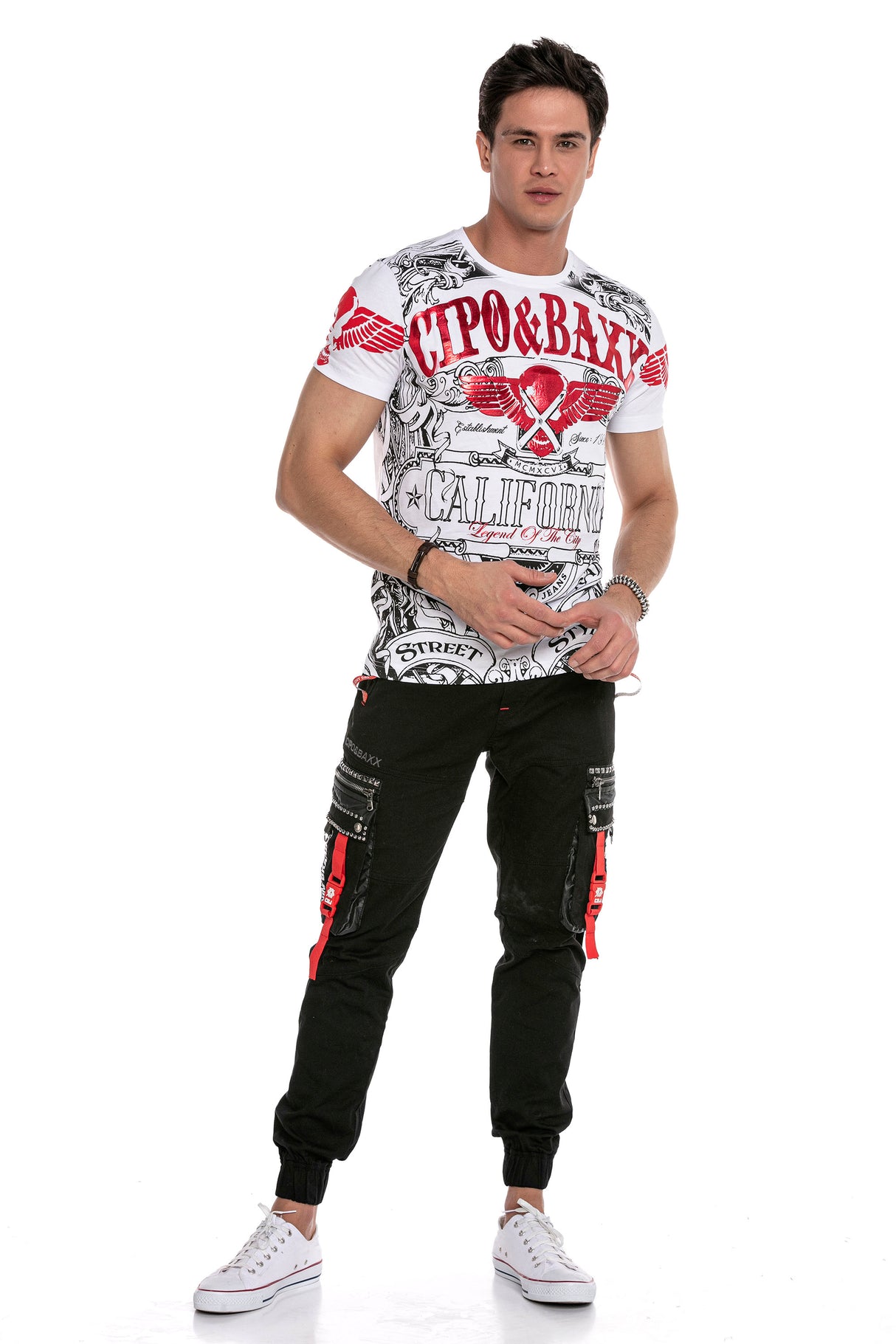 CT656 t-shirt męski z nadrukiem