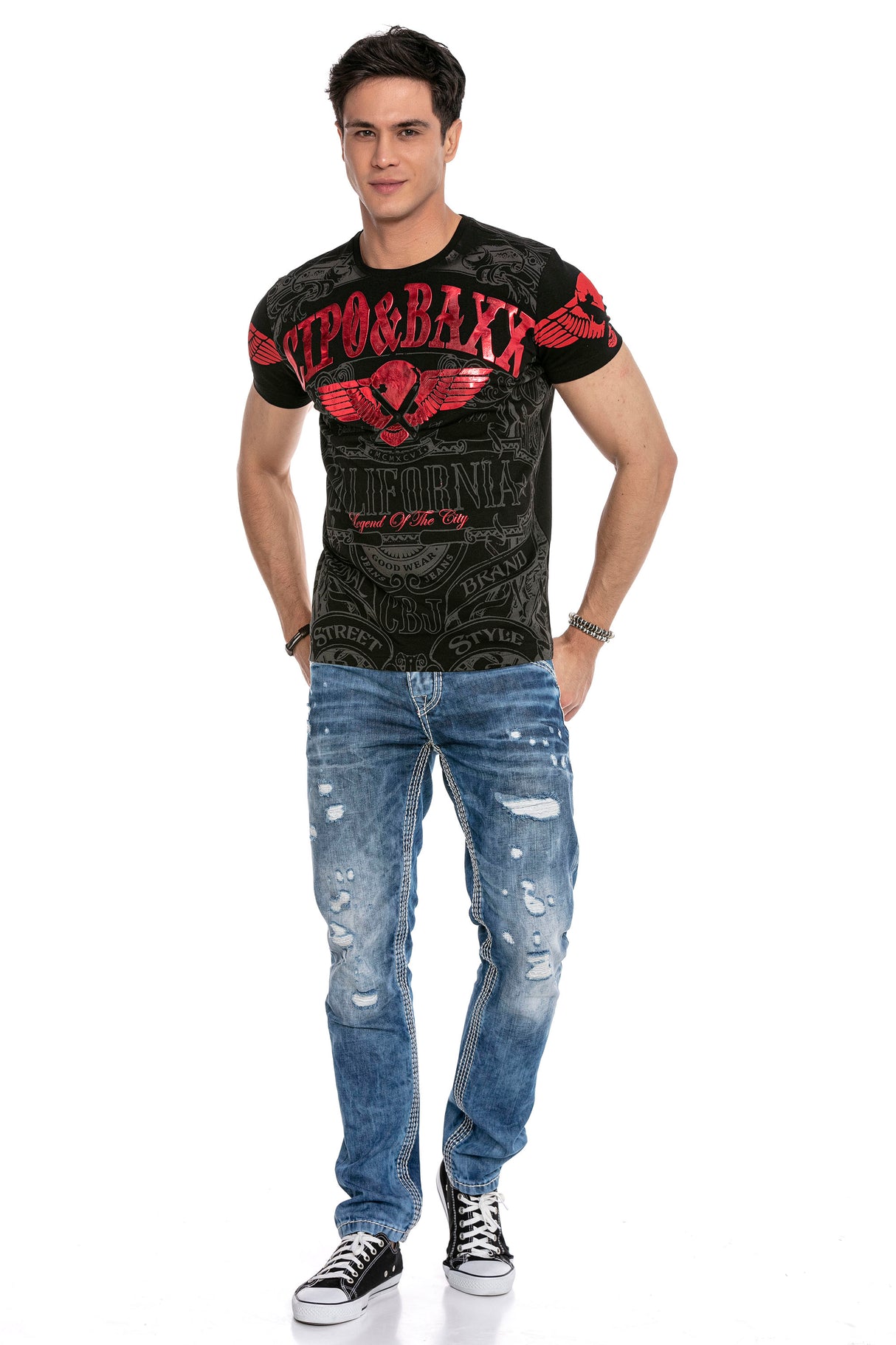 CT656 t-shirt męski z nadrukiem