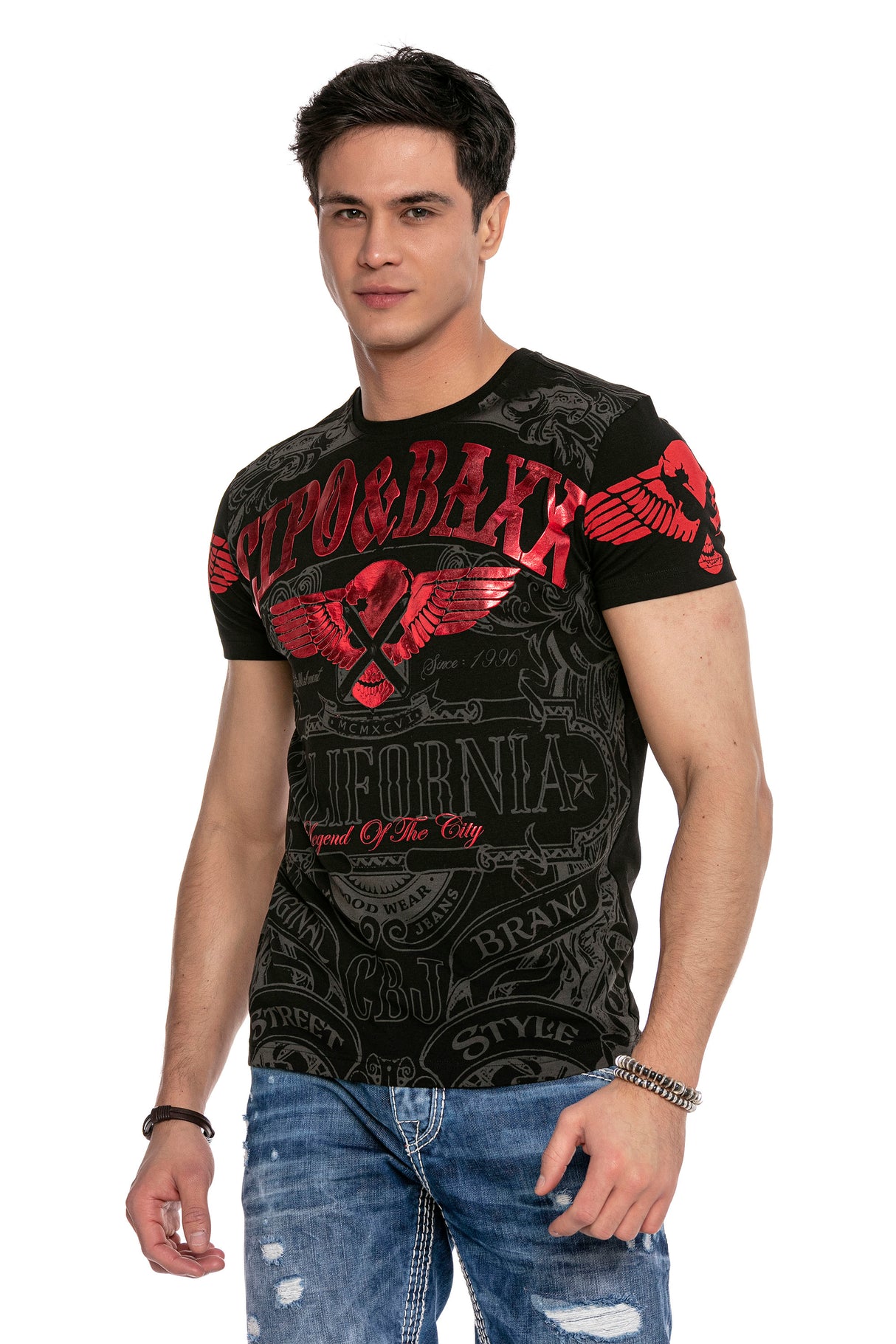 CT656 t-shirt męski z nadrukiem