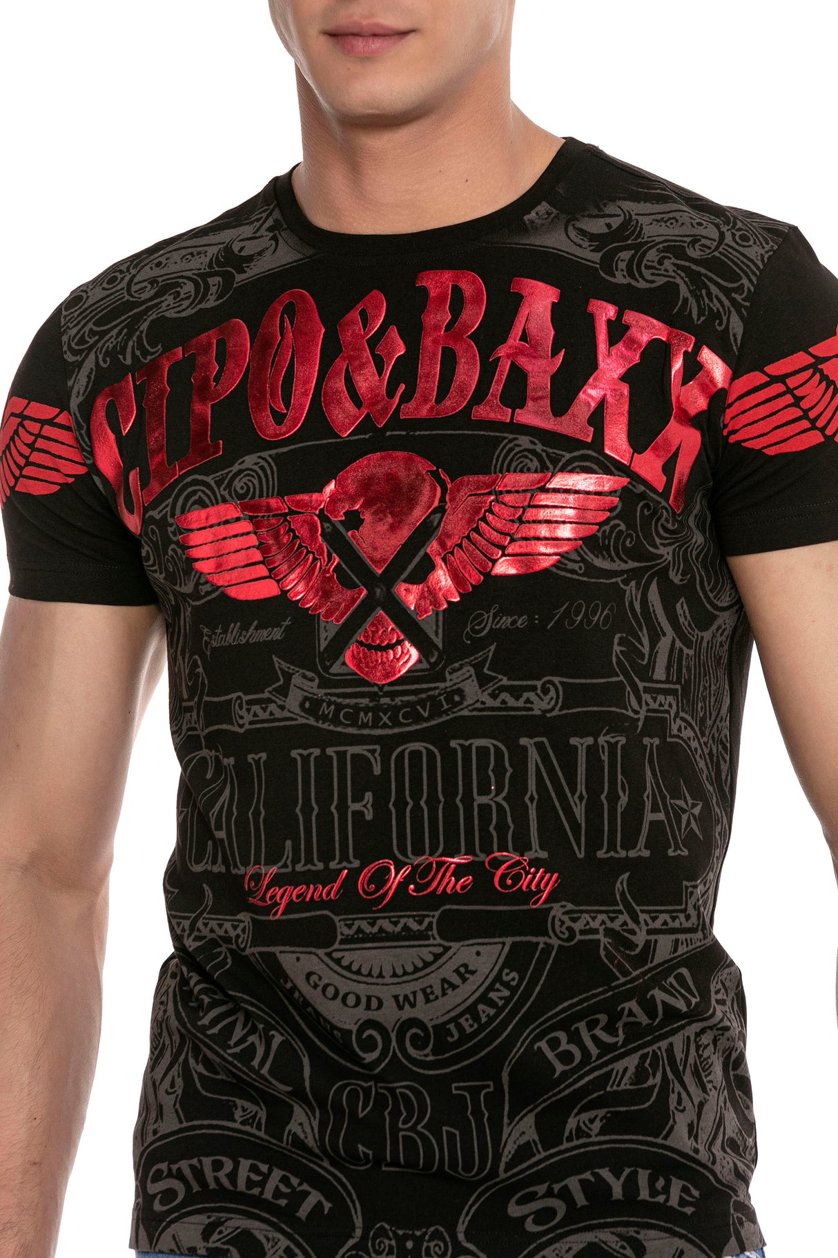 CT656 t-shirt męski z nadrukiem