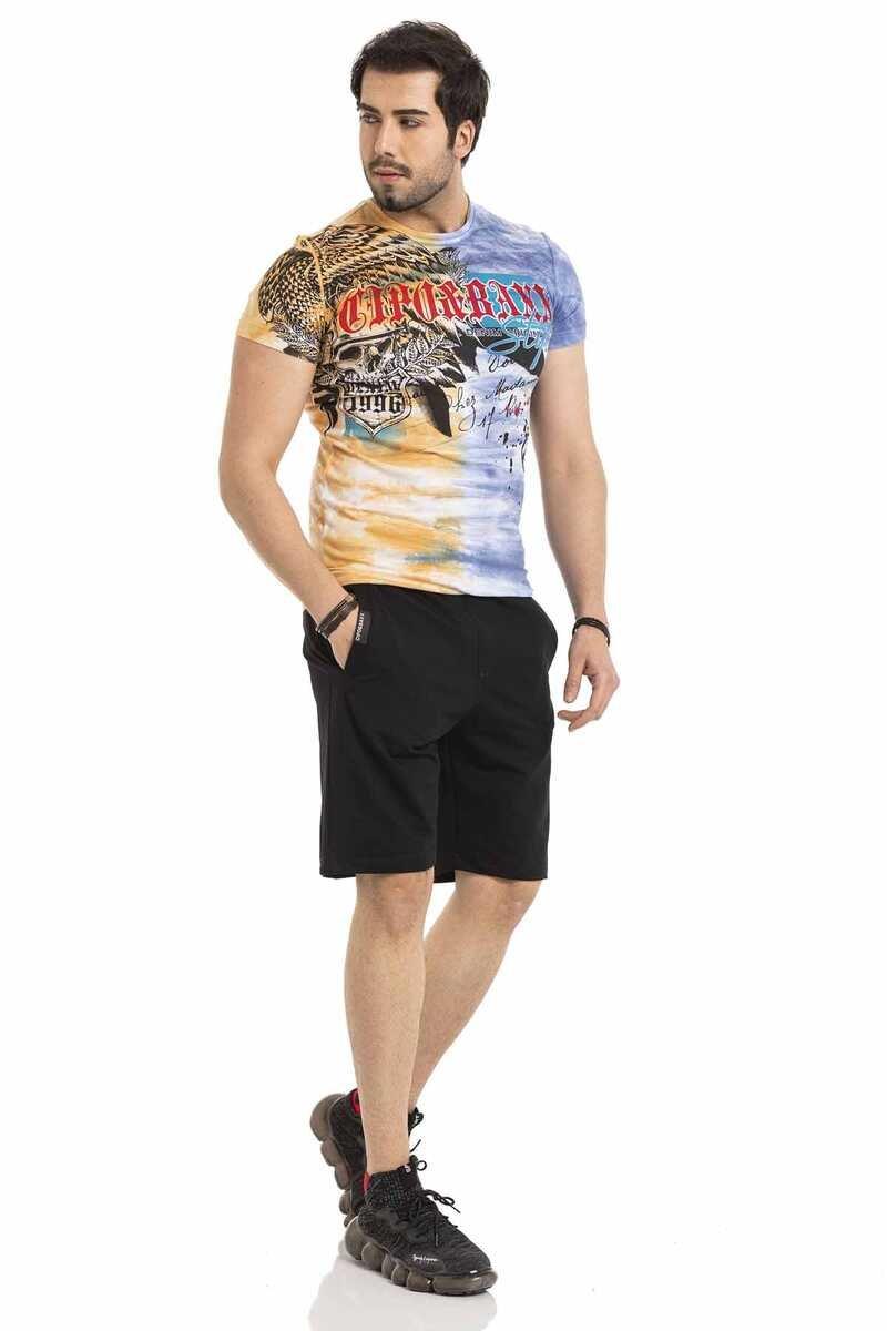 CT684 t-shirt męski z nadrukiem i cieniowaniem