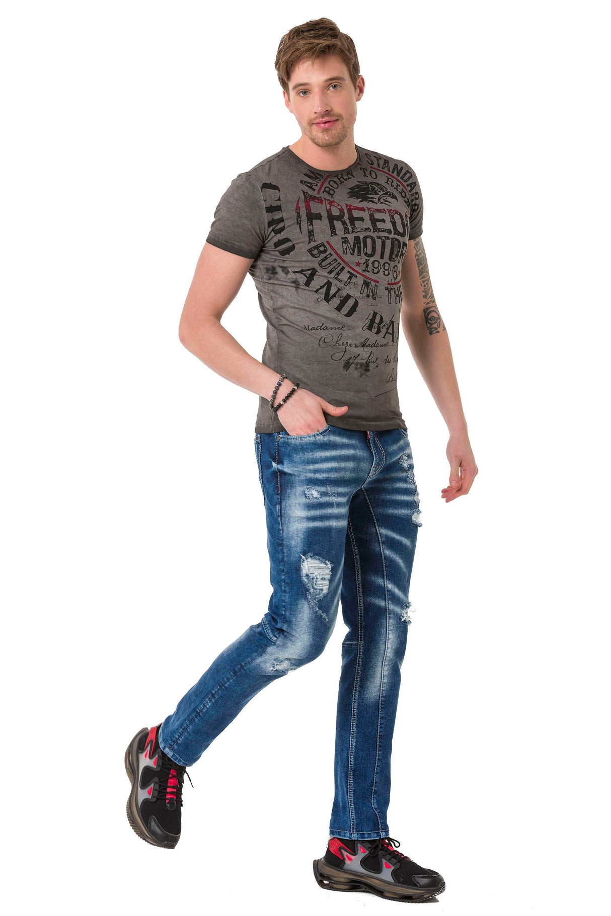 CT689 t-shirt męski z nadrukiem vintage