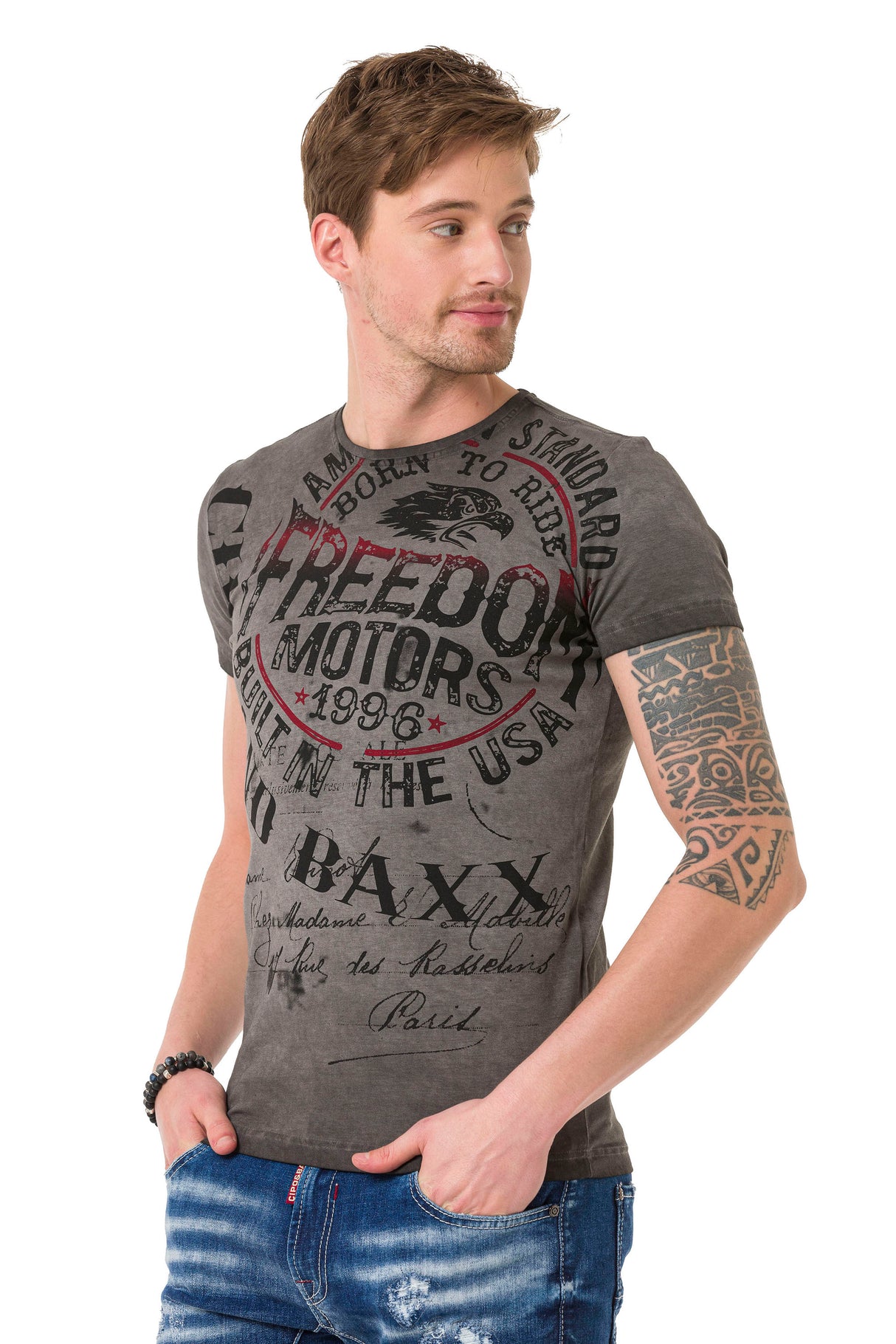 CT689 t-shirt męski z nadrukiem vintage