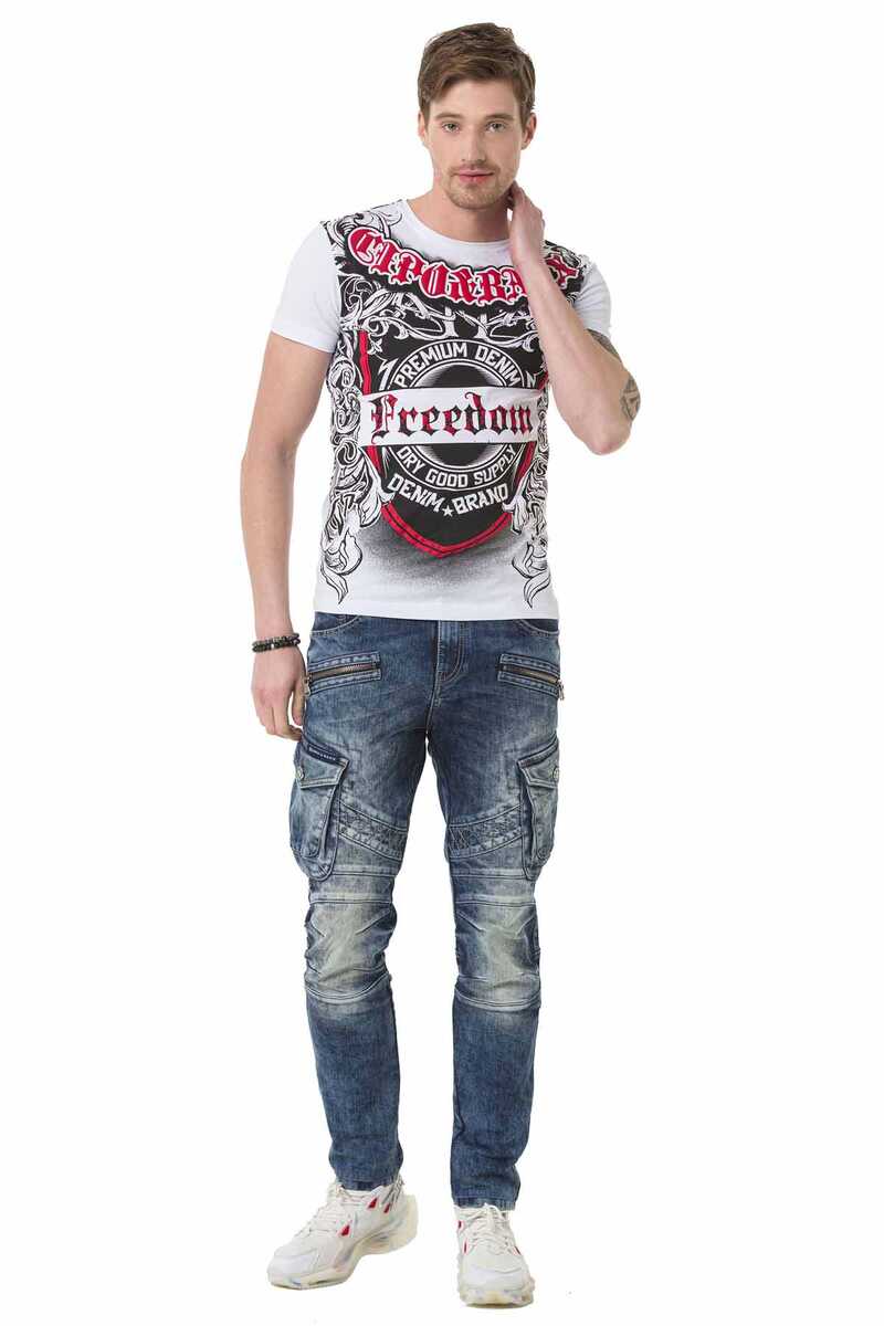 CT690 t-shirt męski z dużym nadrukiem