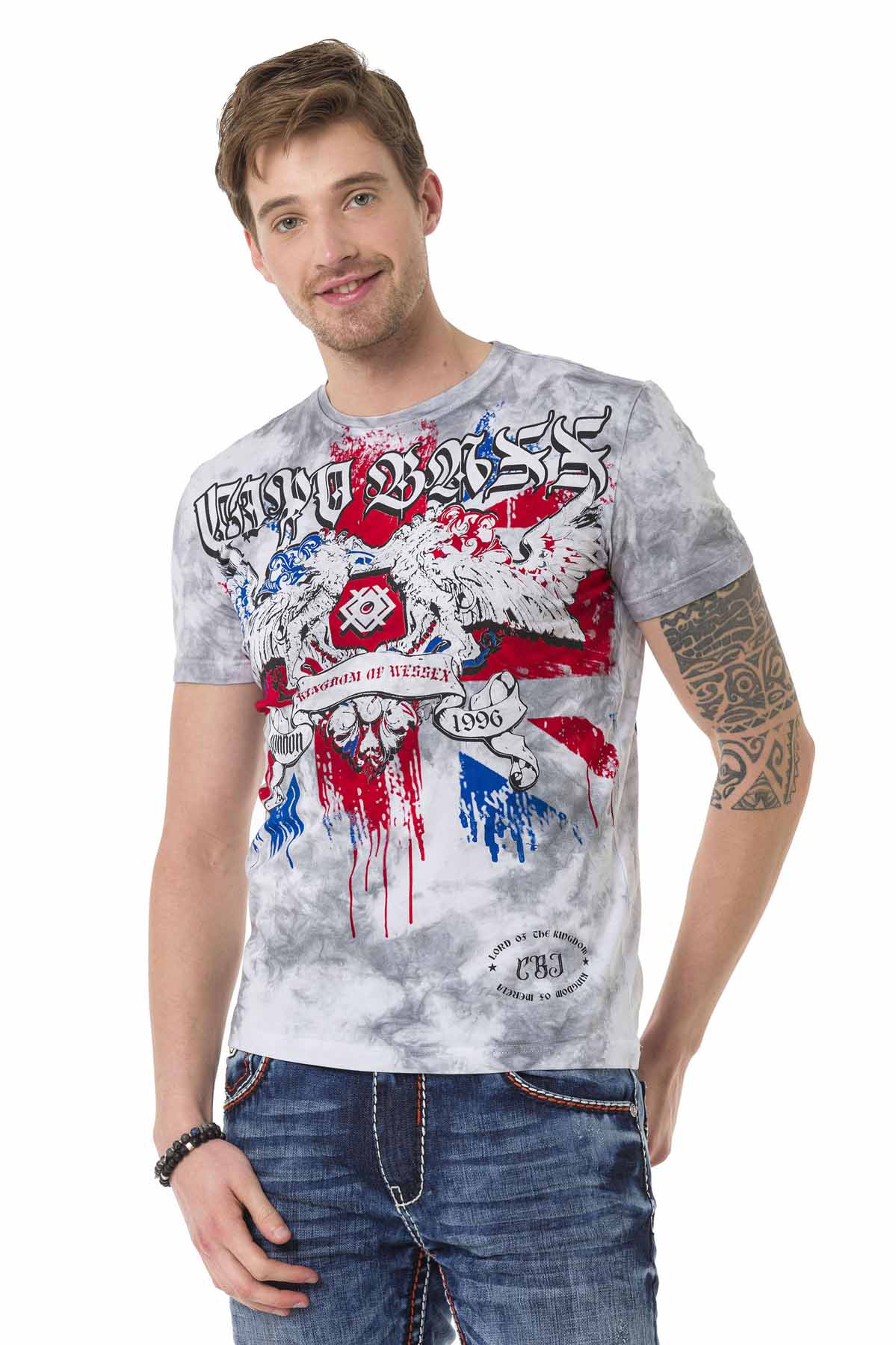 CT694 t-shirt męski z nadrukiem