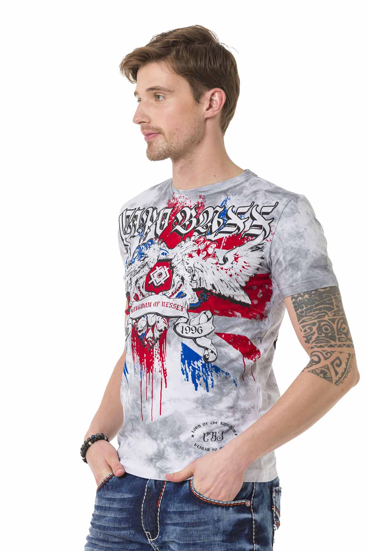 CT694 t-shirt męski z nadrukiem