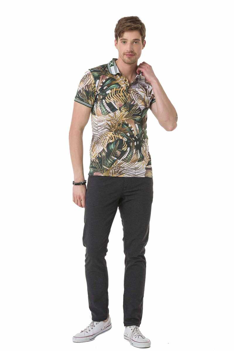 CT698 t-shirt męski z kwiatowym nadrukiem