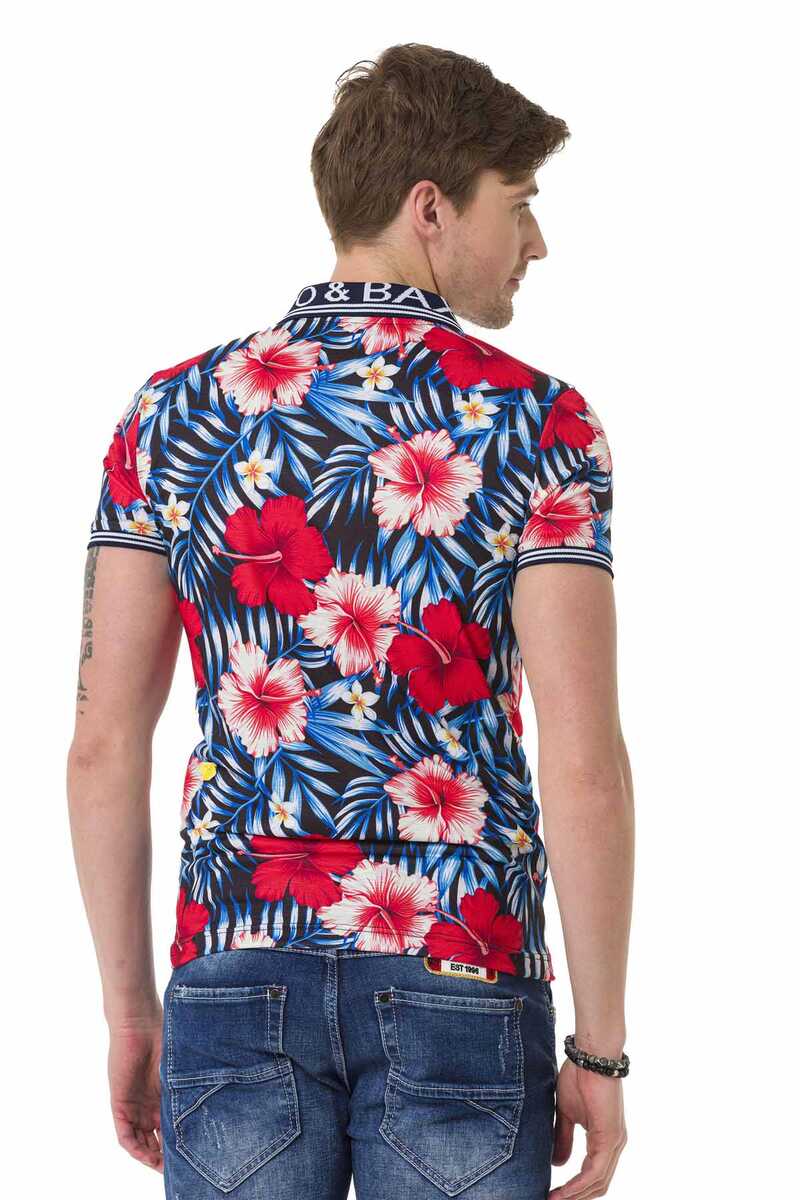 CT698 t-shirt męski z kwiatowym nadrukiem