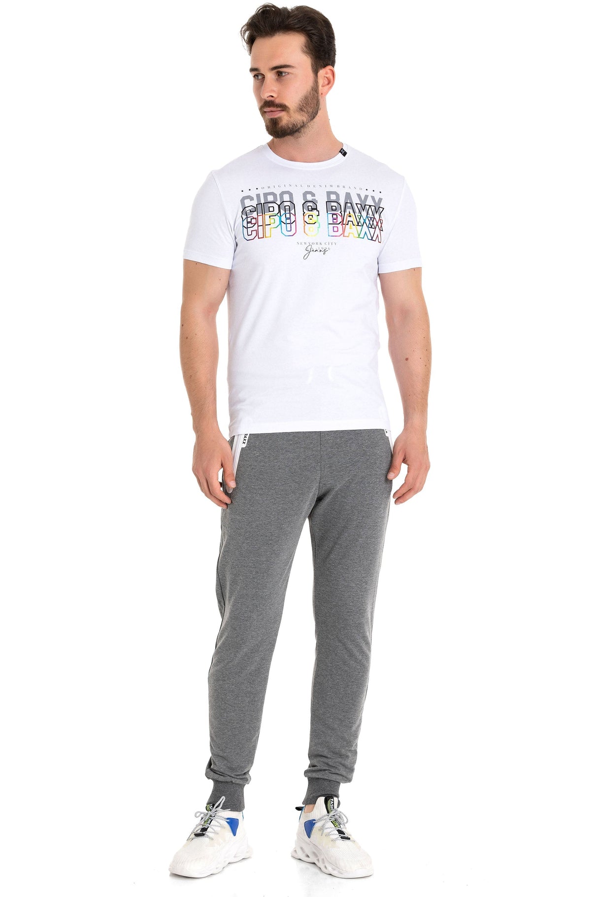 CT717 t-shirt męski z nadrukiem