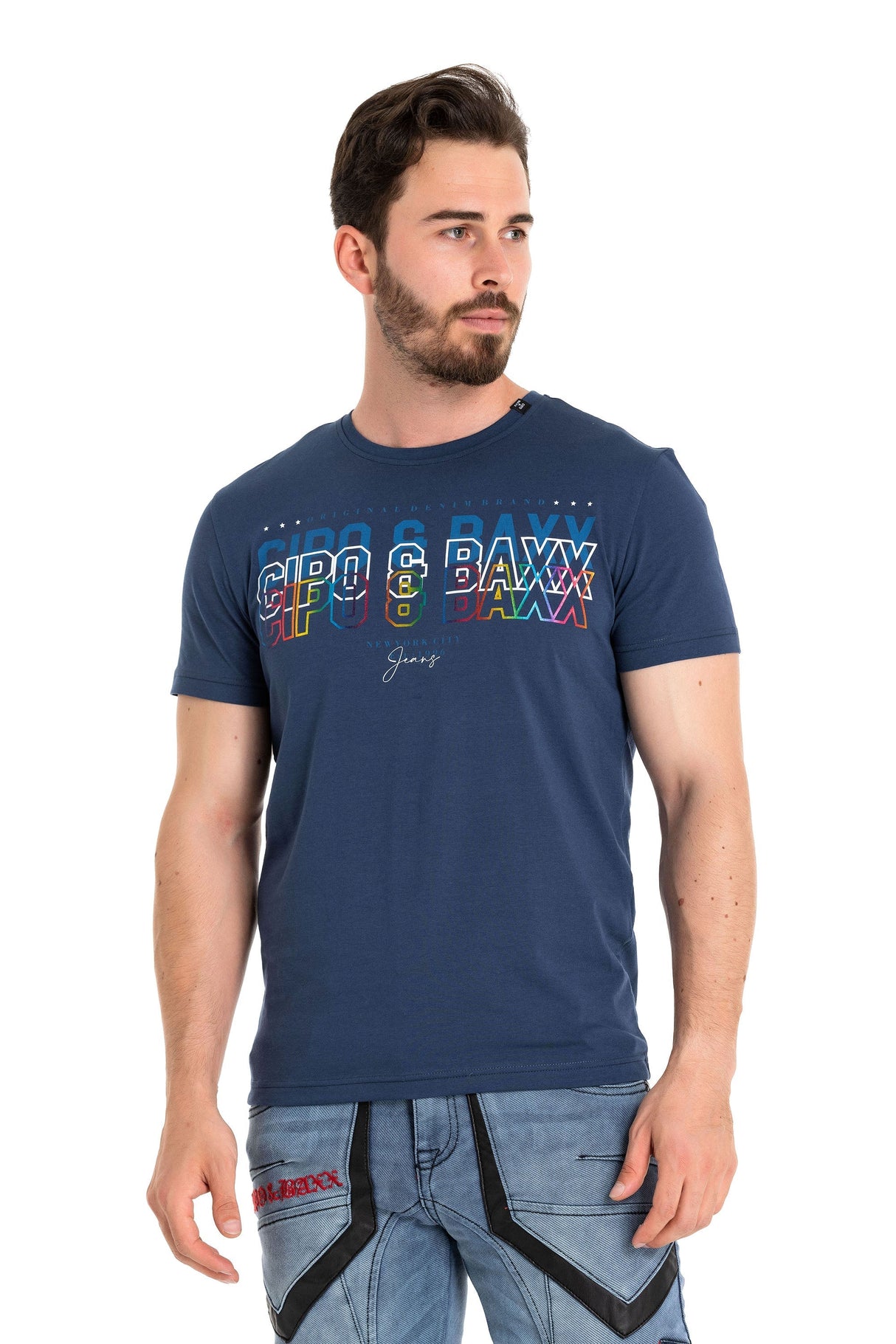 CT717 t-shirt męski z nadrukiem