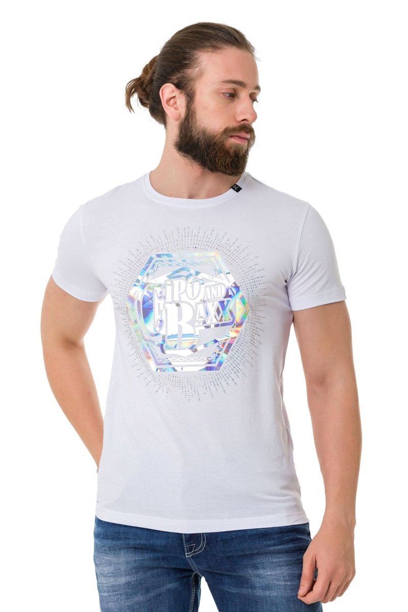 CT720 T-shirt da Uomo con Stampe di Design Olografiche