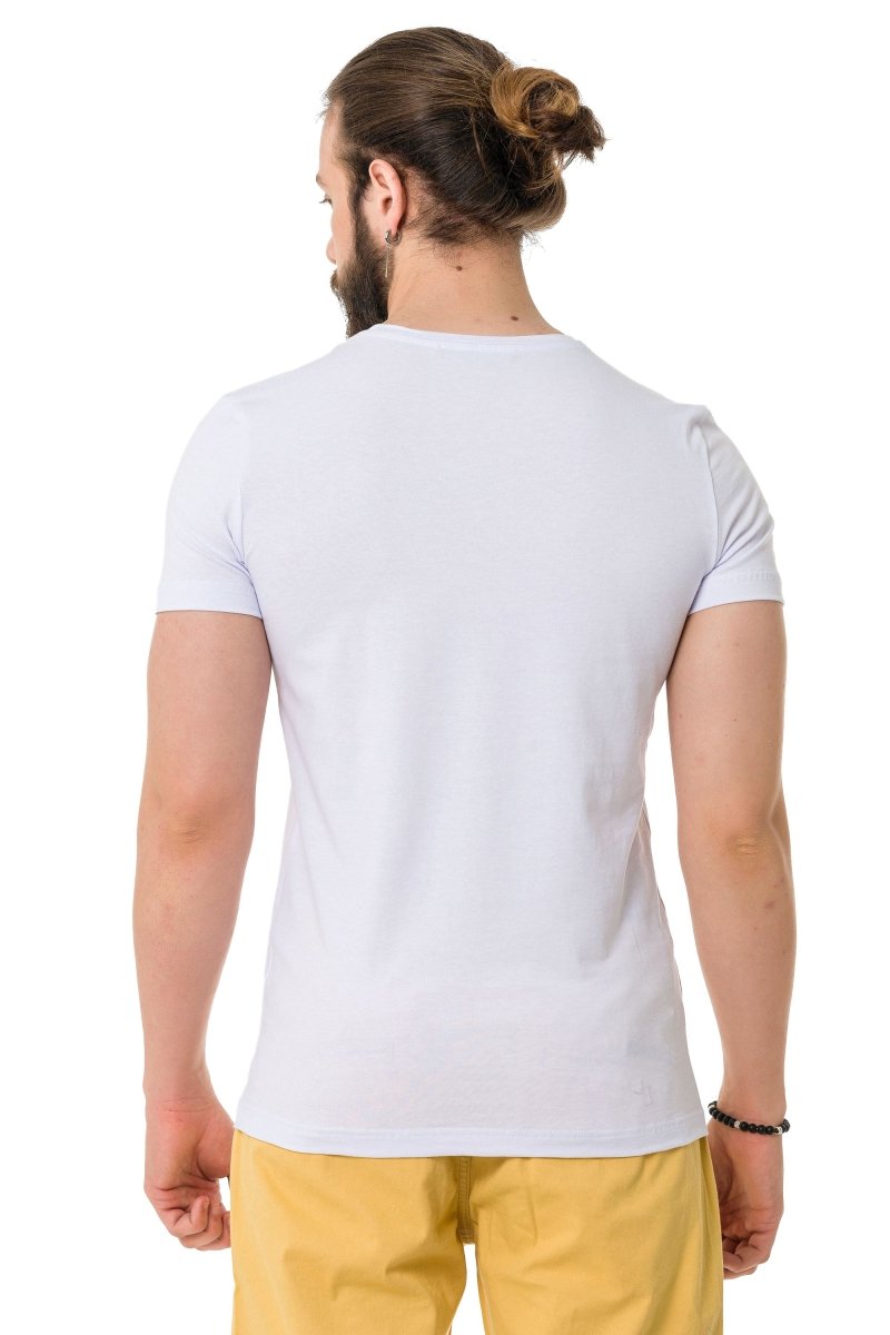 CT721 t-shirt męski z logo zdobiony kamieniami