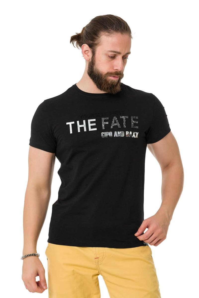 CT735 t-shirt męski z tłoczonym nadrukiem