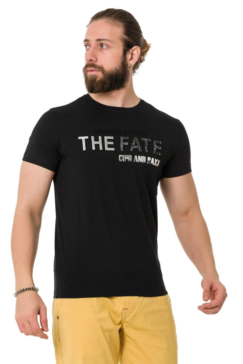 CT735 t-shirt męski z tłoczonym nadrukiem