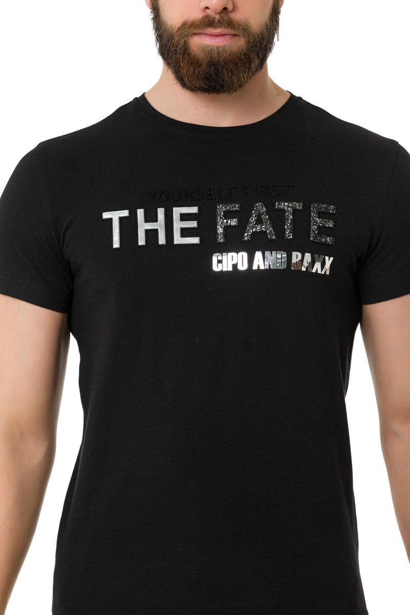 CT735 t-shirt męski z tłoczonym nadrukiem