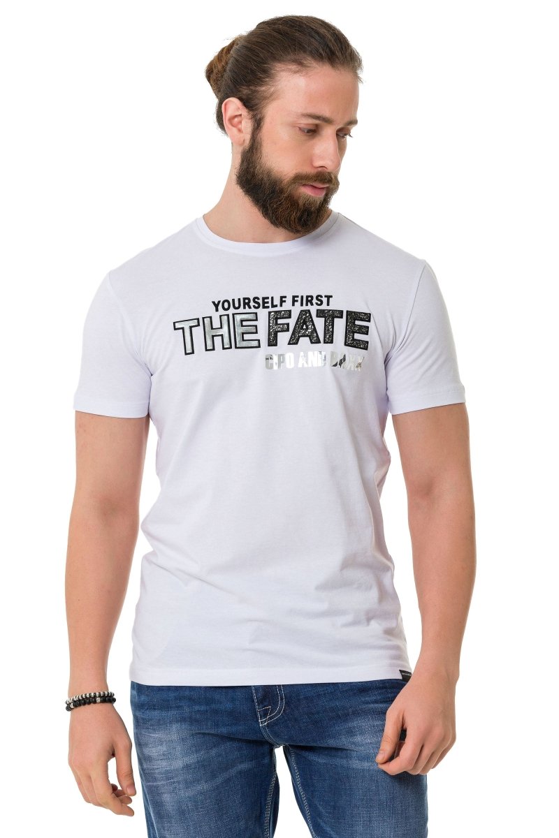 CT735 t-shirt męski z tłoczonym nadrukiem