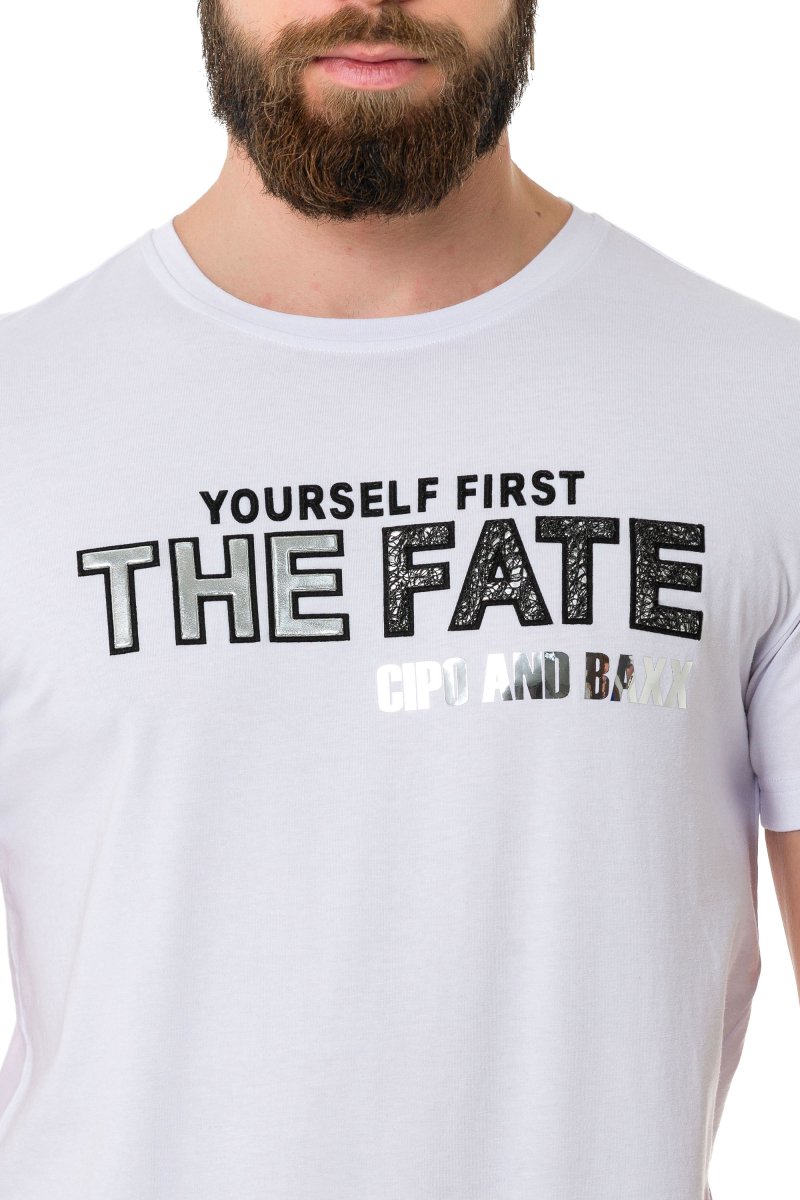 CT735 t-shirt męski z tłoczonym nadrukiem