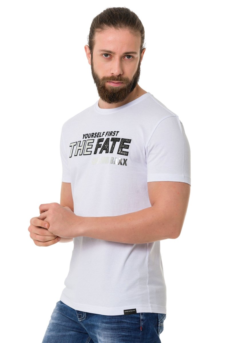 CT735 t-shirt męski z tłoczonym nadrukiem